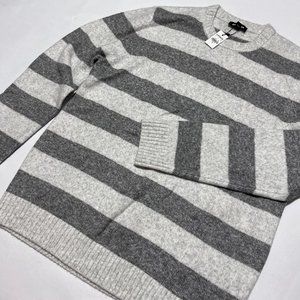 Express Long Sleeve Sweater Gray Stripes XLarge